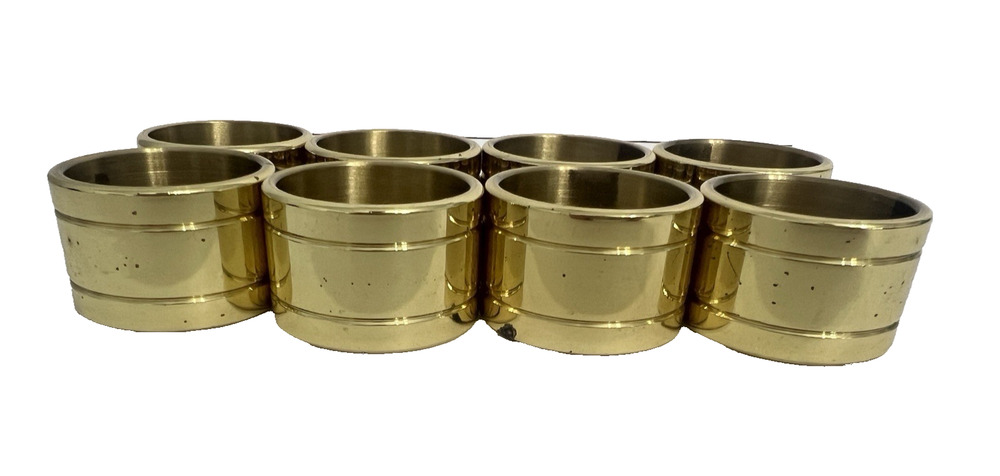 Vintage Baldwin Devon Solid Heavy Brass Napkin Rings Set of 8